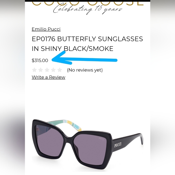 NWT Emilio PUCCI Butterfly Sunglasses - Picture 10 of 13